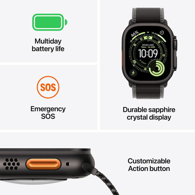 Apple watch ultra 3 GPS + cellular 49mm black titanium case with black ocean band-null
