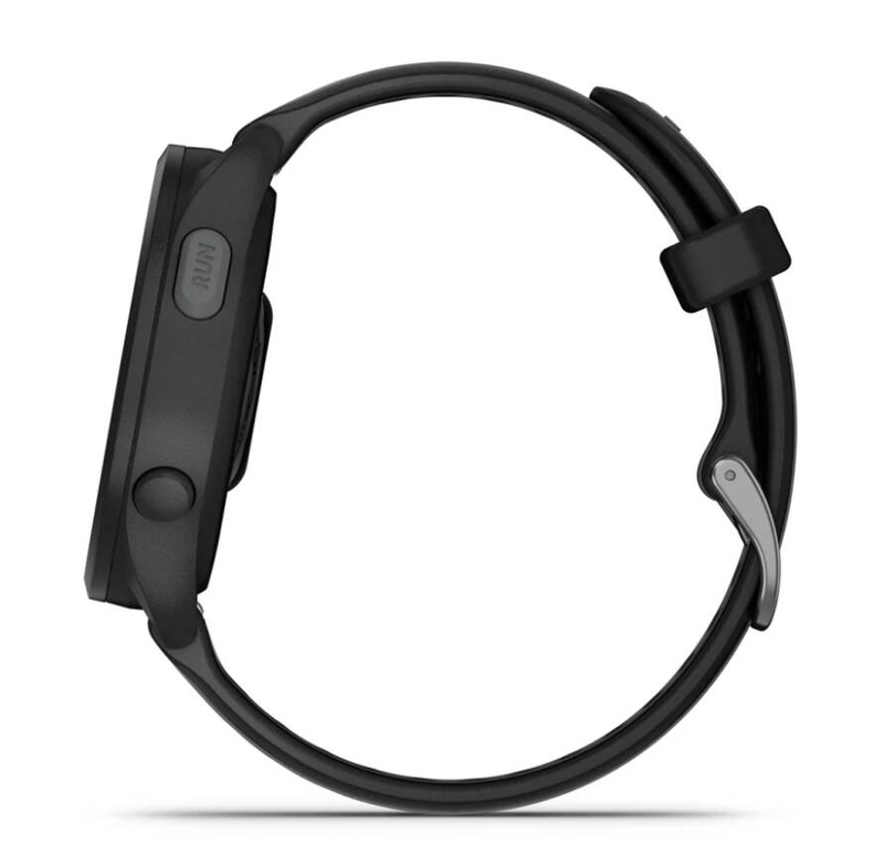 Garmin forerunner 165 / black / sport watch with band / silicone / slate grey / wrist size: 126-203 mm / display 1.2" / 4GB / bluetooth, ant+ / 39 g, , medium-null