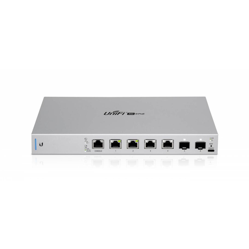 Ubiquiti unifi us-xg-6poe 6-port 10g managed switch 4x 10GBe poe++ 2x 10g sfp+ 170w desktop white-null