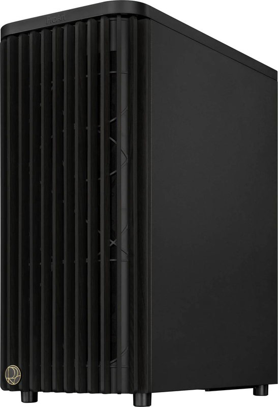 Asus proart pa401 wood edition atx mid tower pc case tempered glass fsc wood front dual 160mm fans black-null