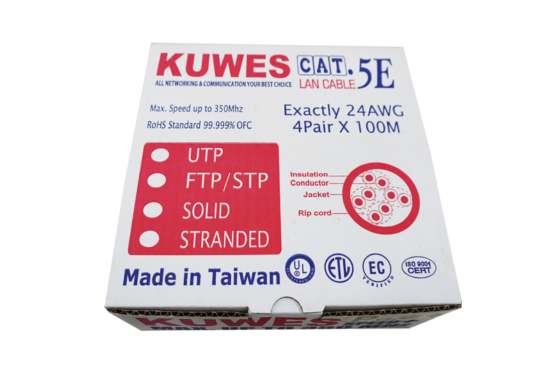 Kuwes cat5e utp pure copper outdoor 100m black, , medium-null