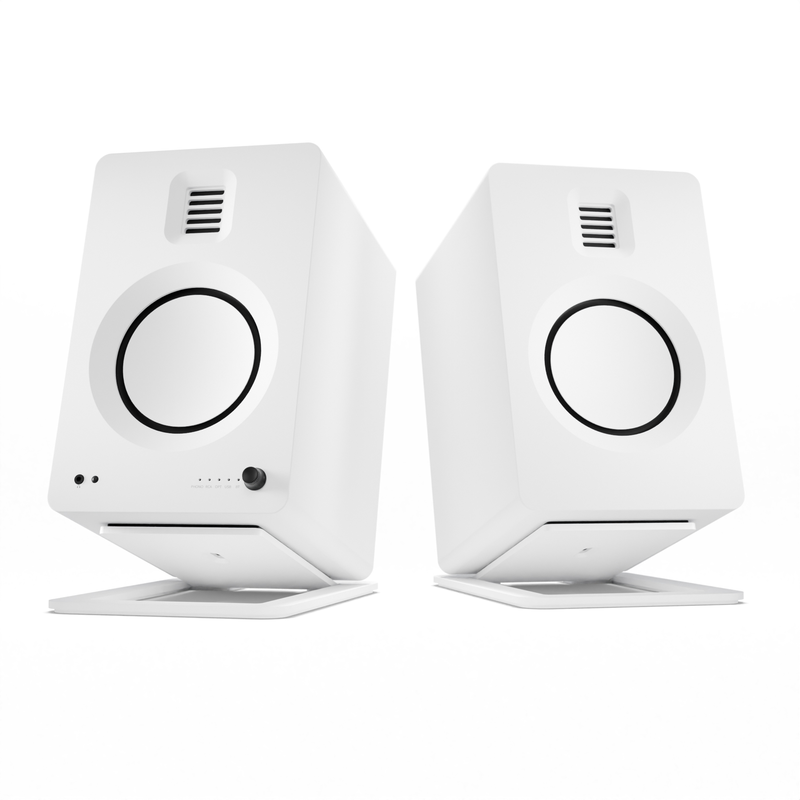 Kanto s6w angled desktop speaker stands for large speakers - white, pair-null