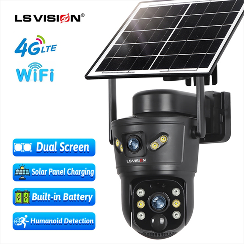 Ls vision v380 ls-cs5-4g-eu 2k 4G two-lens ptz solar outdoor camera black 20250520001, , medium-null