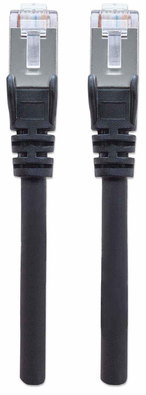 Intellinet network patch cable, cat7 cable/cat6a plugs, 10m, black, copper, s/ftp, lsoh / lszh, pvc, rj45, gold plated contacts, snagless, booted, polybag - patch cable - rj-45 (m) to rj-45 (m) - 10 m - sftp - cat 7 (cable) / cat 6a (connectors) - halogen-null