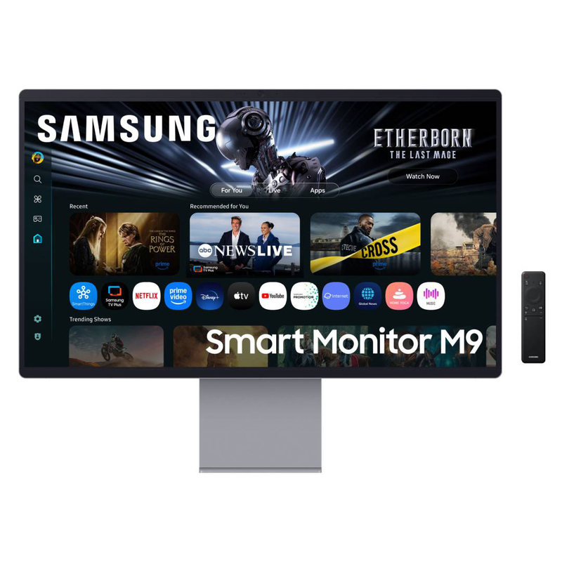 Samsung smart monitor m9 m90sf ls32fm900 32" 4k qd-OLED 165hz vision ai 3840x2160 HDMI 2.1 USB-c smartthings tizenos black-null
