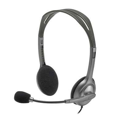 H111 stereo headset, Grey, medium