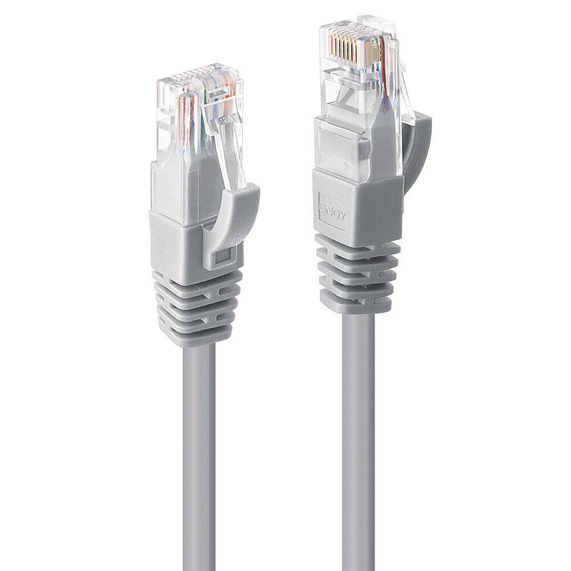 Lindy - patch cable - rj-45 (m) to rj-45 (m) - 1 m - utp - cat 6 - molded, snagless, stranded - grey-null