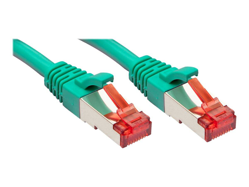 Lindy - patch cable - rj-45 (m) to rj-45 (m) - 30 cm - sftp, pimf - cat 6 - molded, snagless - green-null