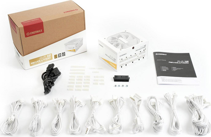 Enermax revolution d.f.12 850w eTV850g-w atx 3.1 fully modular power supply 80 plus gold pcie 12v-2x6 white-null