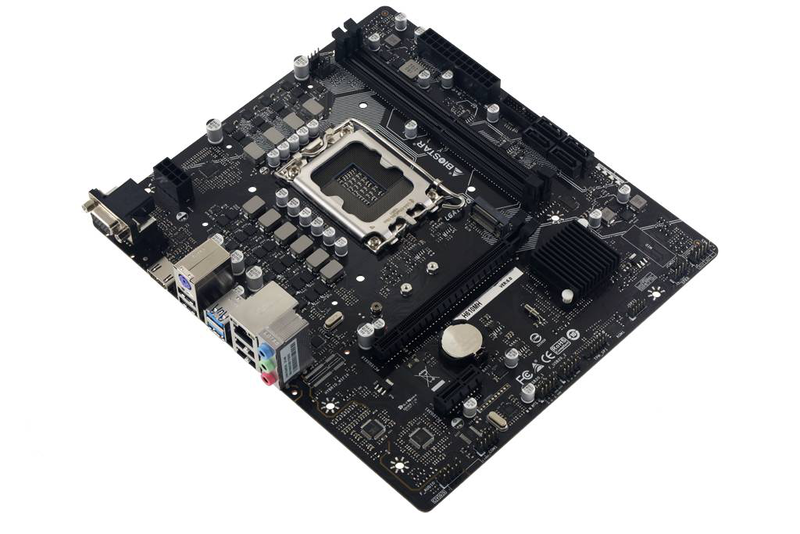 Biostar h610mh d5 micro-atx motherboard lga 1700 intel h610 ddr5 pcie 4.0 m.2 HDMI vga gbe lan black-null