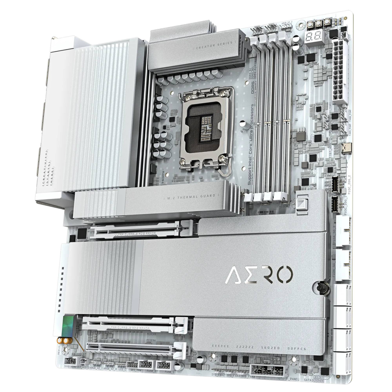 Gigabyte z890 aero d e-atx motherboard lga 1851 intel z890 ddr5 pcie 5.0 Wi-Fi 7 thunderbolt 5 dual 10GBe silver-null