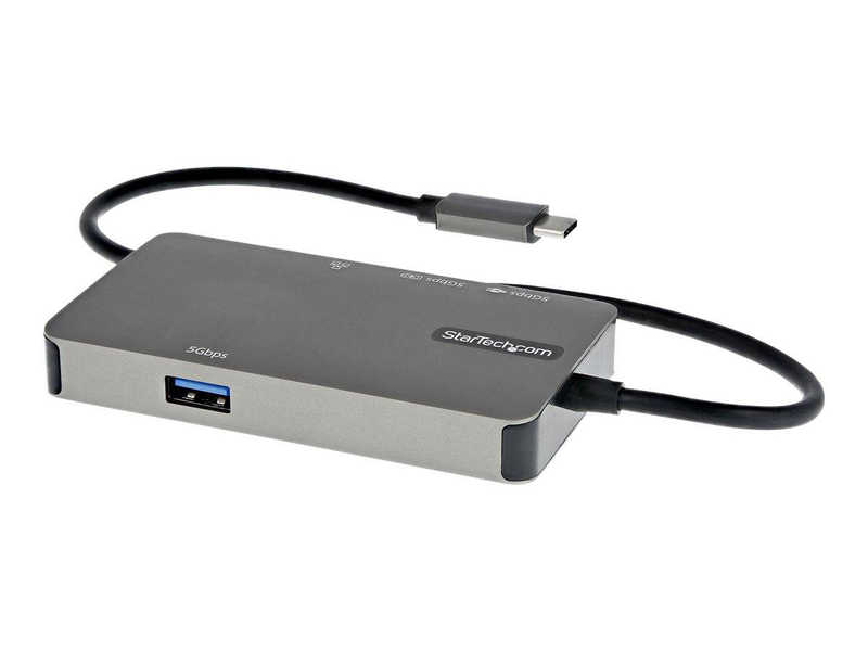 Startech dkt30chvpd2 USB-c multiport adapter HDMI 4k 30hz or vga 100w pd 3x USB 3.0 gigabit ethernet grey-null