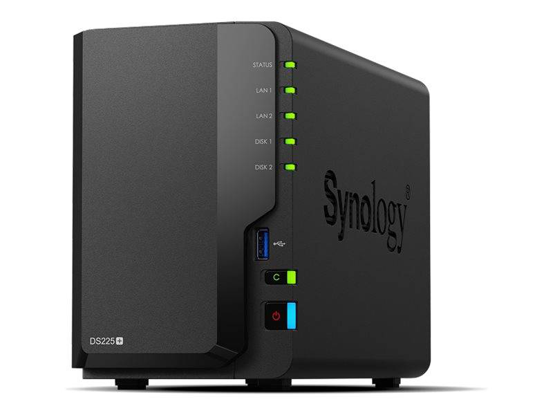 Synology diskstation ds225+ 2-bay diskless nas intel celeron j4125 quad-core 2GB ddr4 2.5GBe black-null
