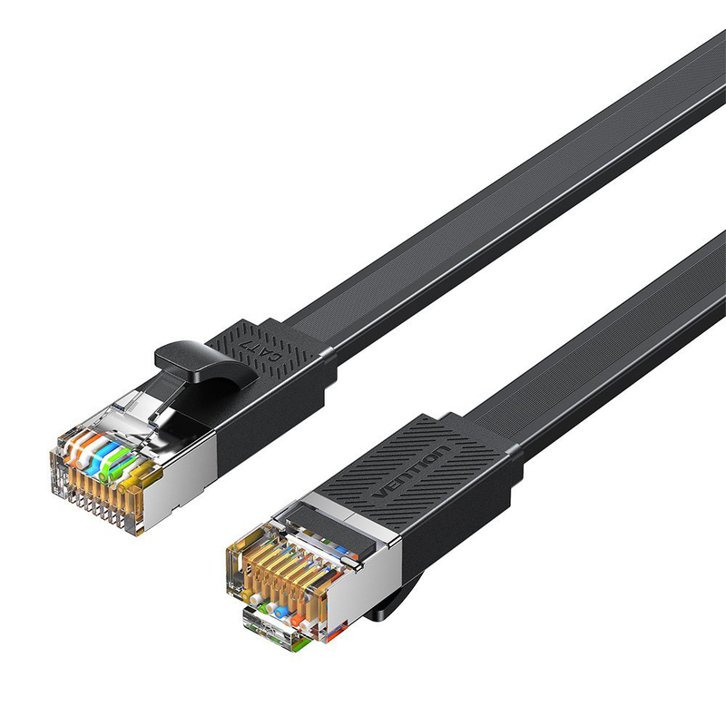 Vention network cable cat7 flat 3.0m black icgbi, , medium-null