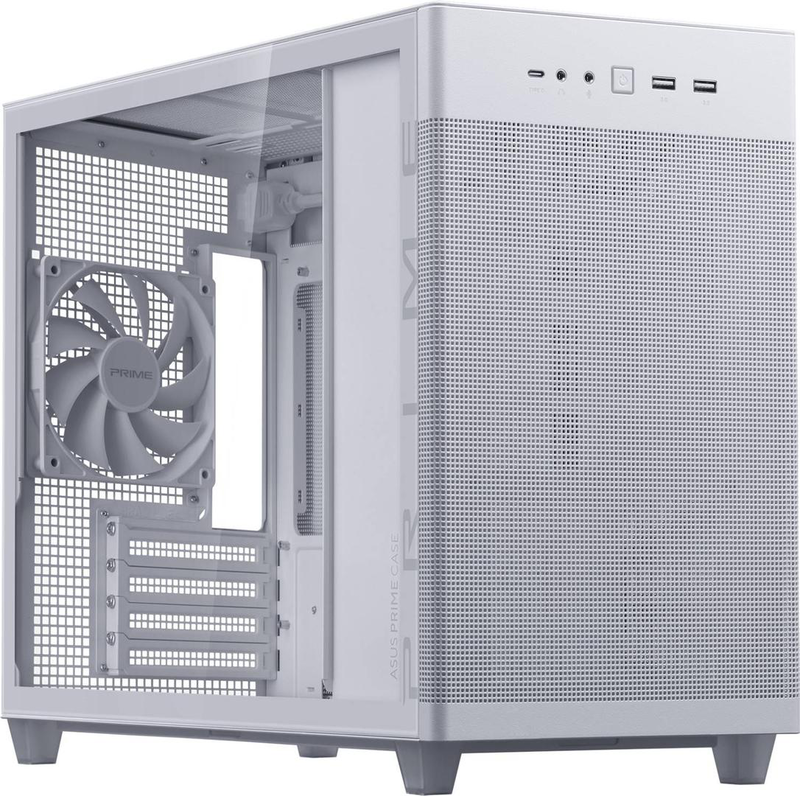 Asus prime ap201 microatx case tempered glass white 33l small tower 360mm radiator 338mm GPU no psu-null
