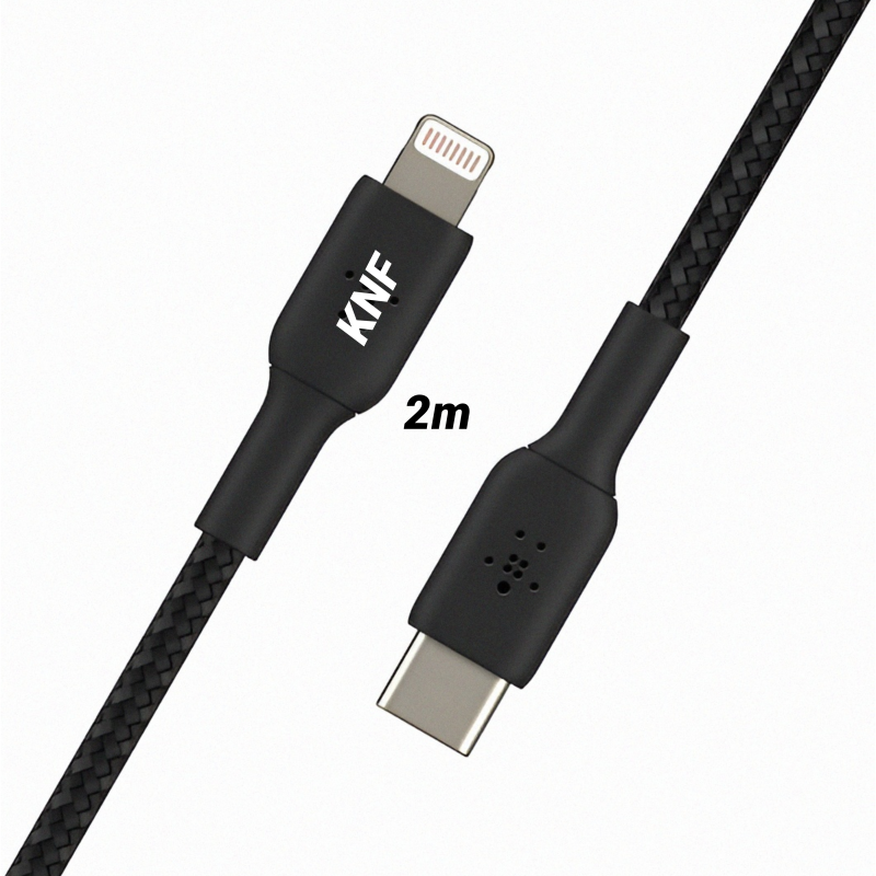 Product image: Knf fast charging wire Type-C to lightning (iPhone) / καλώδιο γρήγορης φόρτισης 2 μέτρα-null