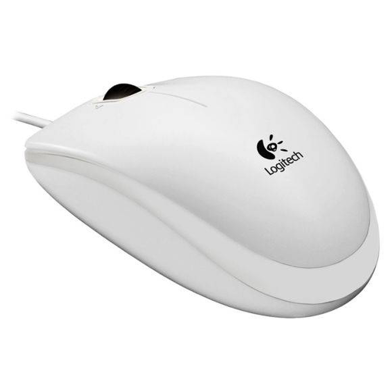 Logitech b100 / mouse / optical / 3 buttons / wired / USB / oem / white, , medium-null