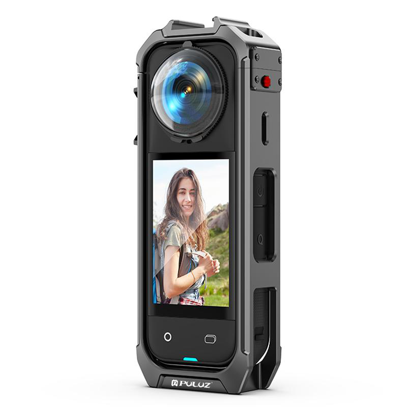 Puluz aluminum alloy protective cage rig expand cold shoe housing frame for insta360 x5, , medium-null