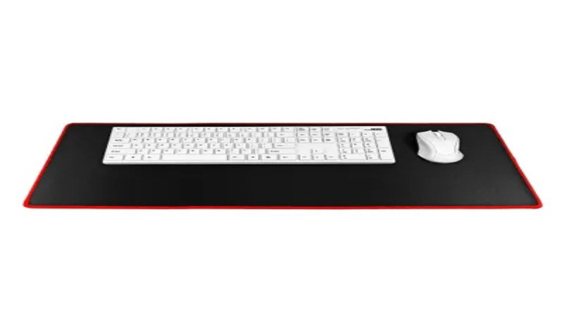 Gaming mouse and keyboard pad 700 x 300 x 3 mm black with red stitching, , medium-null