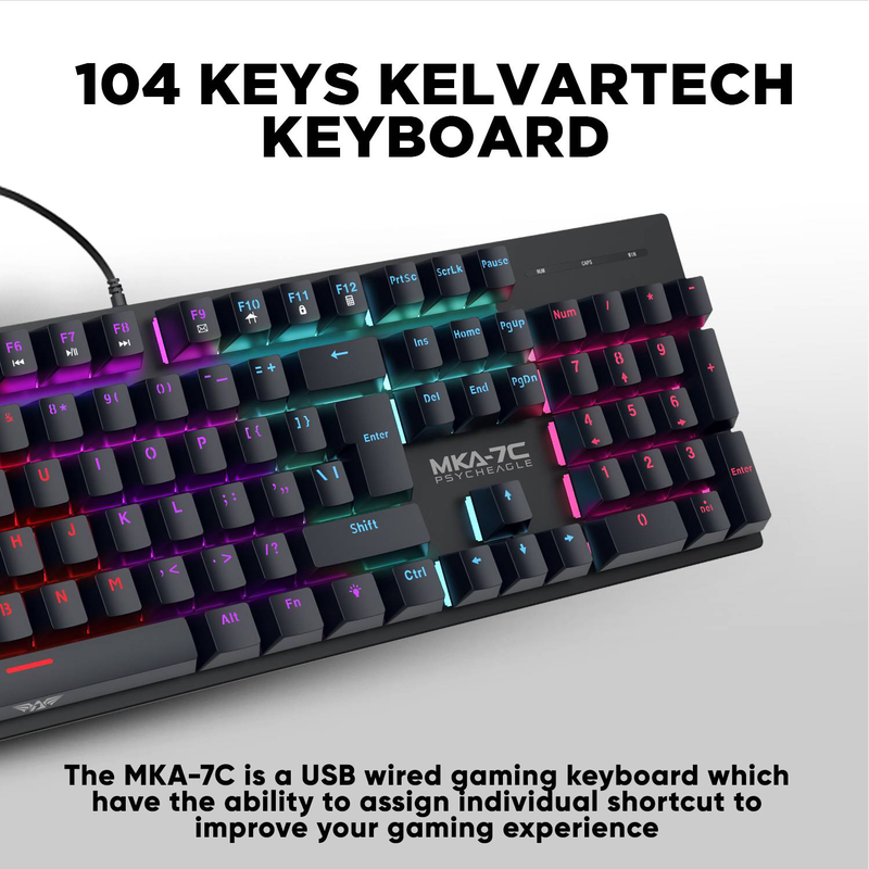 Buy Armaggeddon mka-7c black mechanical gaming keyboard 104 clicky blue ...