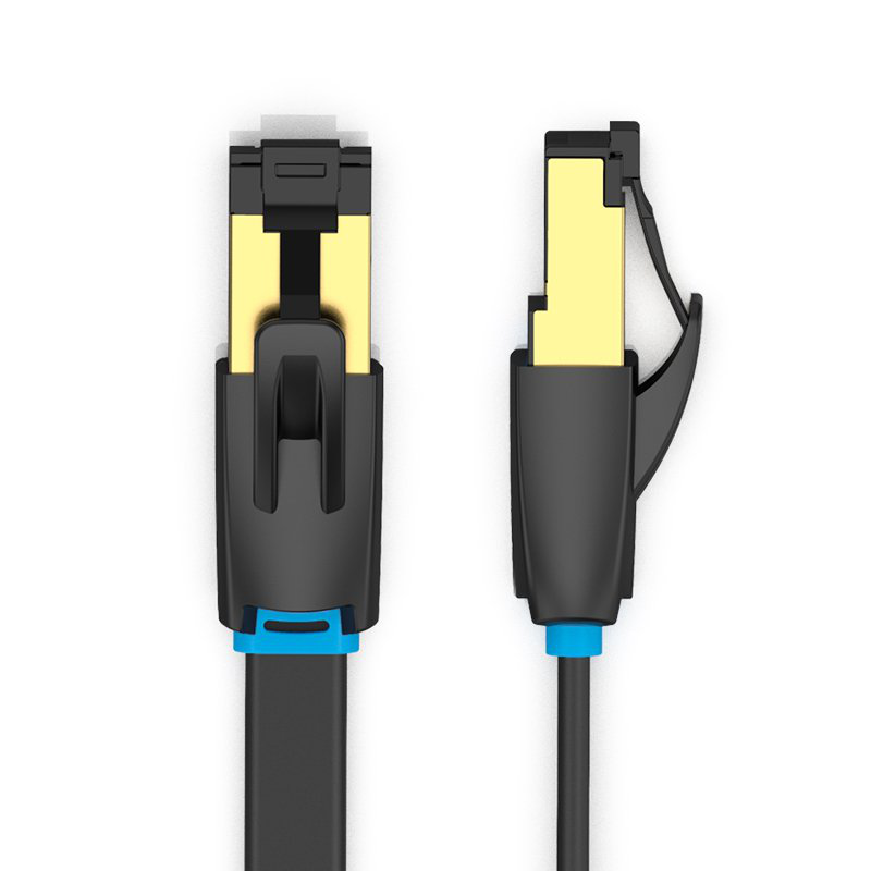 Vention network cable cat8 sftp flat 1.0m black ikcbf, , medium-null