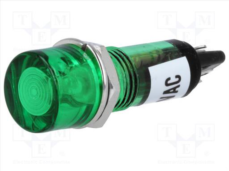Neon lamp flat green 230vac, , medium-null