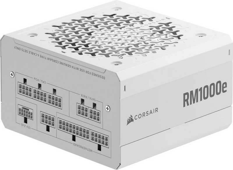 Corsair rm1000e rme series 1000w atx 3.1 psu 80+ gold cybenetics gold fully modular pcie 5.1 12v-2x6 white-null