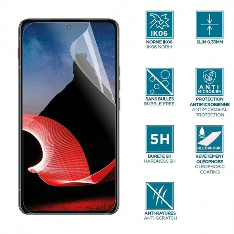 Mobilis screen protector for motorola edge 50 neo - thinkphone 25 - unbreakable & anti-shock ik06 - clear finishing, , medium-null