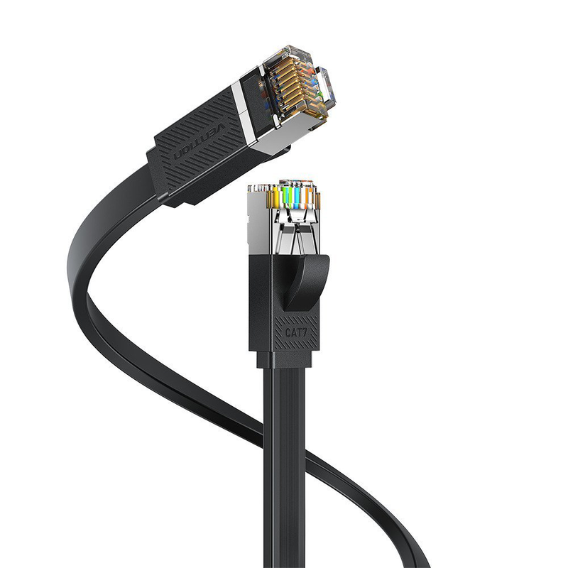 Vention network cable cat7 flat 3.0m black icgbi, , medium-null