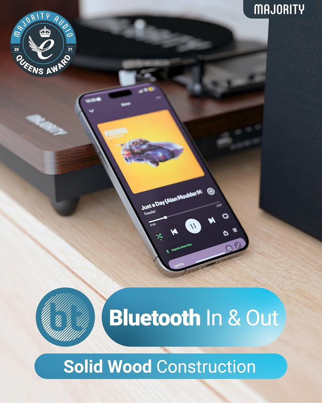 Majority turntable moto plus incl 60w speakers & audio technica cartridge, , medium-null