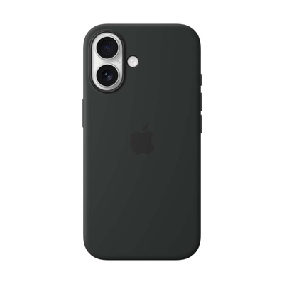iPhone 16 silicone case with MagSafe black, Black, medium