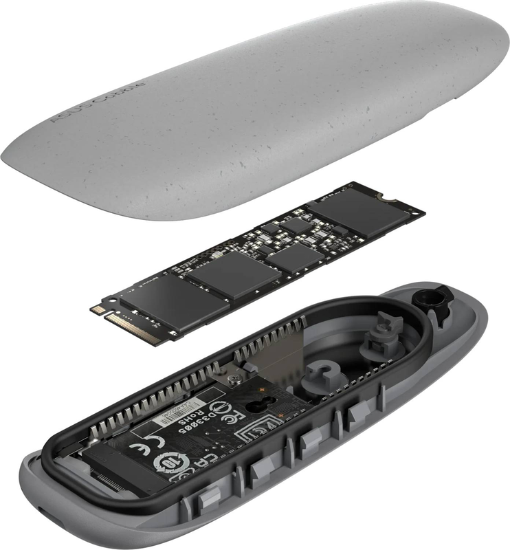 Asus cobble portable m.2 nvme and sata SSD enclosure USB-c 3.2 Gen 2 10GBps ip55 grey-null