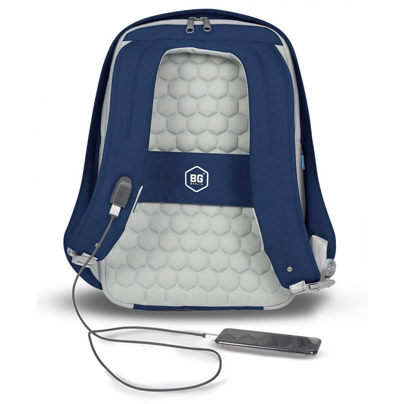 Bg berlin - metrobag, anti-theft laptop backpack, 15 inch, dark blue image number null