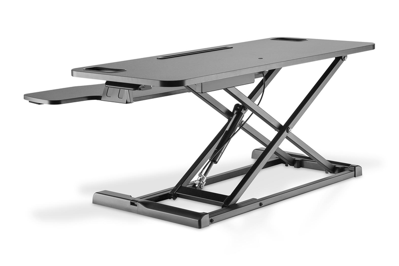Digitus ergonomic workspace riser | sit-stand desktop converter | 95 x 61 cm | keyboard tray | black, , medium-null
