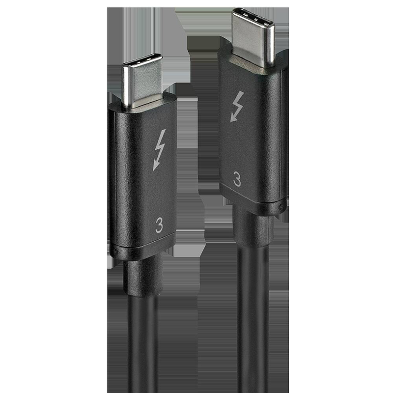 Lindy / thunderbolt cable / USB-c (m) to USB-c (m) / USB 3.1 Gen 2 / thunderbolt 3 / displayport 1.2 / 50 cm / reversible connectors, 4k support / black-null