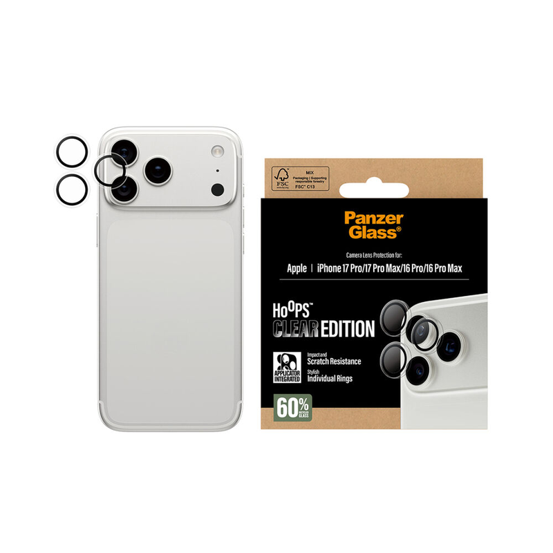 Hoops camera lens protector apple iPhone 17 pro/17 pro max/16 pro/16 pro max transparent, , medium-null