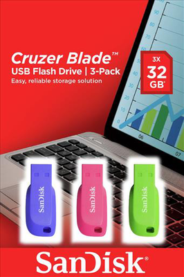 Sandisk cruzer blade 3 pack 32GB USB 2.0, , medium