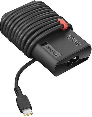 Lenovo thinkpad 65w slim ac adapter USB-c 4x20v24678 eu power charger for thinkpad thinkbook yoga black, Black, medium