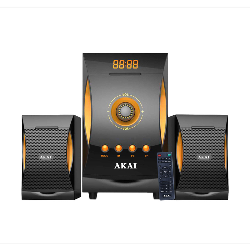 Ss032a-3515 akai sound system 2.1 10582-0089 38w with digital media player and bluetooth black image number null