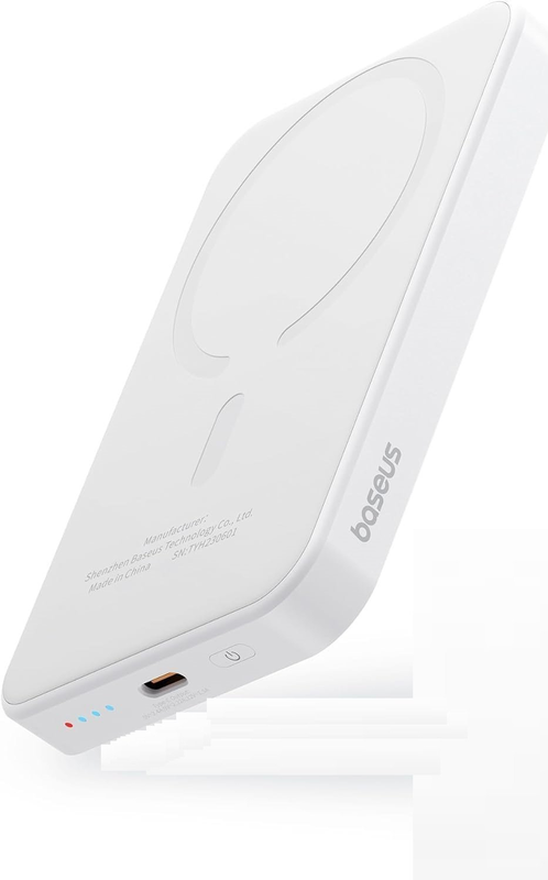 Baseus powerbank 20w 5000mAh magnetic wireless white, , medium-null