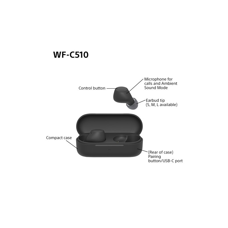 Sony in-ear wireless earphones wf-c510-null
