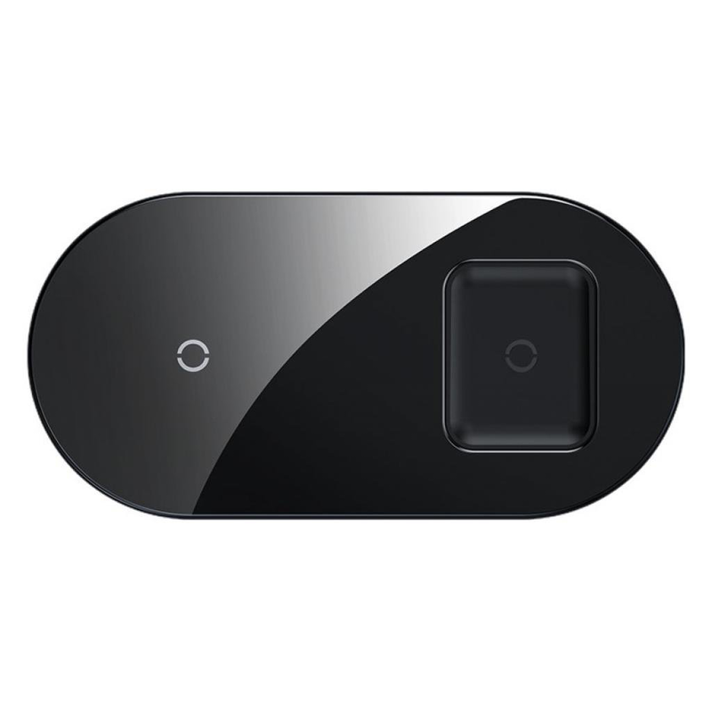 Baseus simple 2in1 qi wireless charger 18w black, , medium-null