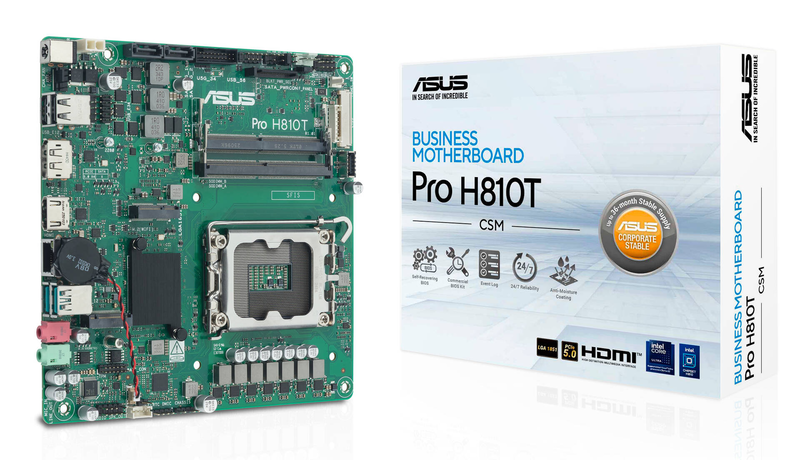 Asus pro h810t-csm motherboard thin mini itx lga1851 intel h810 ddr5 so-dimm pcie 5.0 m.2, , medium-null