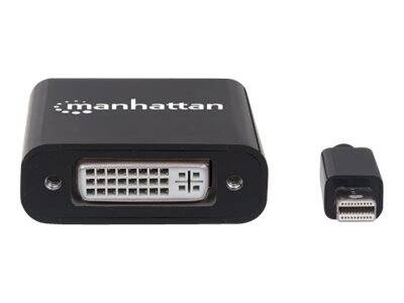 Manhattan mini displayport 1.2a to dvi-i dual-link adapter cable, 4k@30hz, active, 19.5cm, male to female, compatible with dvd-d, black,-null
