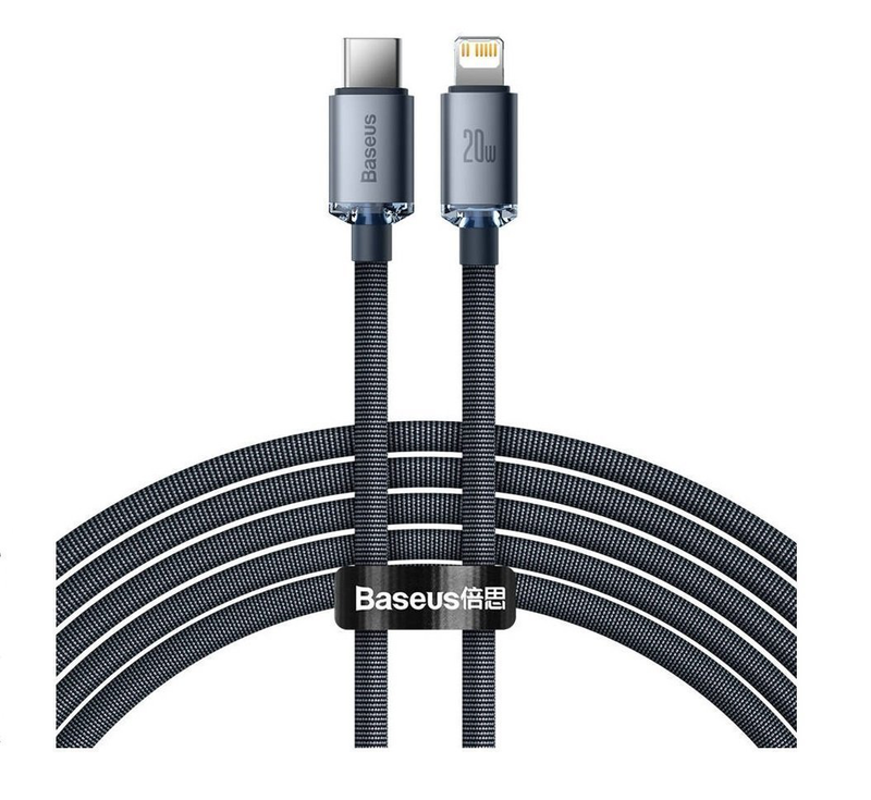 Baseus cable lightning to USB-c crystal series 2.0m white, , medium-null