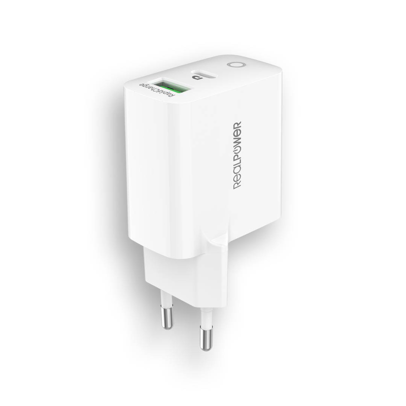 Realpower pc-65 gan 65watt notebook charger supplying  gan technology and power delivery, , medium-null