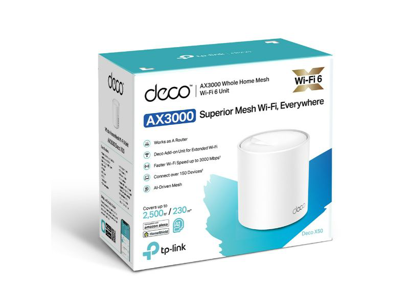 Tp-link ax3000 whole home mesh Wi-Fi6 3? Gigabit ports (1-pack) (deco x50), , medium-null