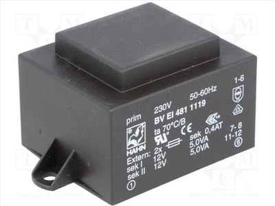 10va 230vac 2x12v 2x417ma transformer, , medium