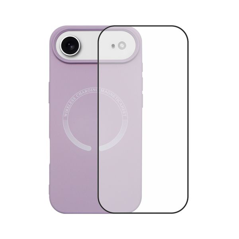 Product image: iPhone 17 Air MagSafe silicone case & full face glass purple set case κινητού &-null