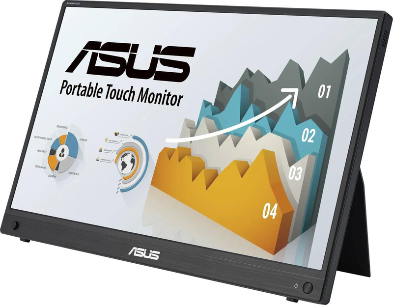 Asus zenscreen / led monitor / 16" (15.6" viewable) / portable / touchscreen / 1920 x 1080 full HD (1080p) @ 60 hz / ips / 250 cd/m&sup2; / 700:1 / 5 ms / mini HDMI, 2xUSB-c / speakers, , medium-null